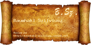 Baumhakl Szilviusz névjegykártya